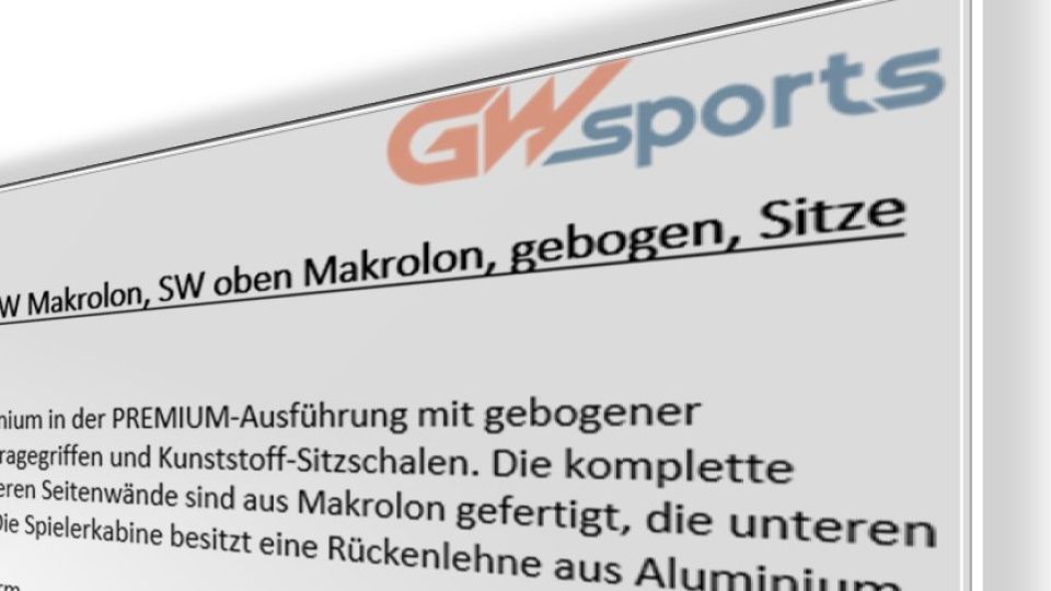Ausschreibungstexte für Sportgeräte